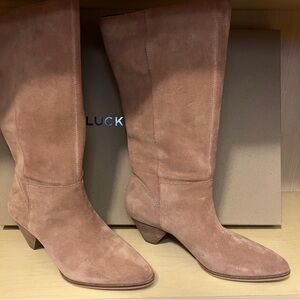 Lucky Brand Fukko Women's Tan Suede Heeled Boots